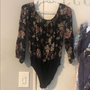 Off the Shoulder Floral Bodysuit